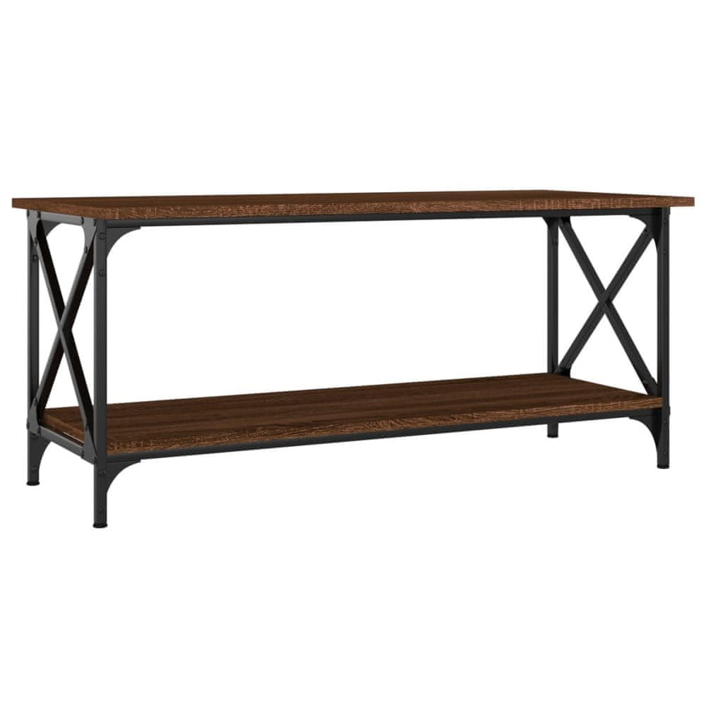 Vidaxl Konferenčný stolík hnedý dub 100x45x45 cm sprac. drevo a železo